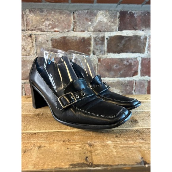 Vintage Coach Black Pump Leather Loafers Eveningwear Round Toe Womens Size 9 - Picture 1 of 12